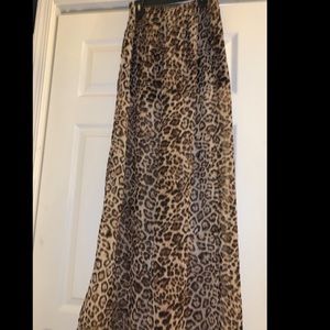 Cheetah straight leg pants